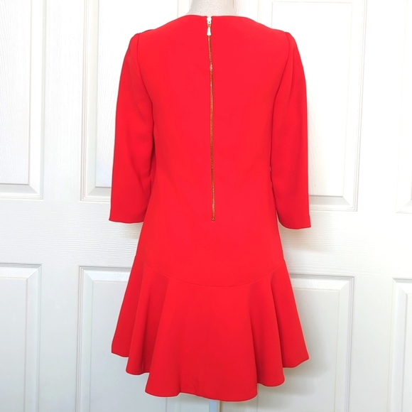 Kate Spade ¾ Sleeve "Caution to the Wind" Cepe Flounce Dress - Picture 6 of 8